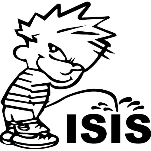 Calvin Peeing On ISIS Decal Sticker