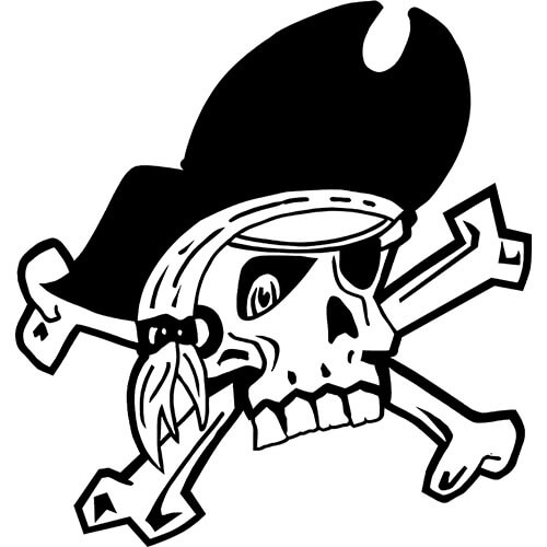 Pirate Skull Crossbones Decal Sticker