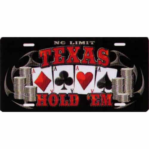 Texas Hold Em With Four Aces Novelty License Plate-t3158z