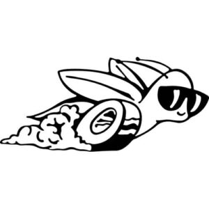 Hot Rod Bee Decal Sticker