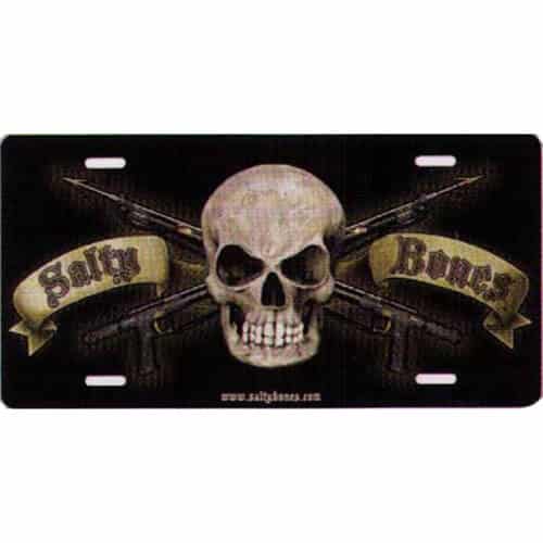 GIRL SKULL WITH BOW SCUBA DIVE FLAG Metal Aluminum Vanity License Plate Tag New