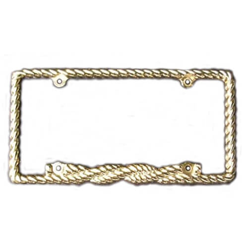 Brass Rope License Plate Frame