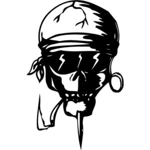 Burnout Skull Decal Sticker