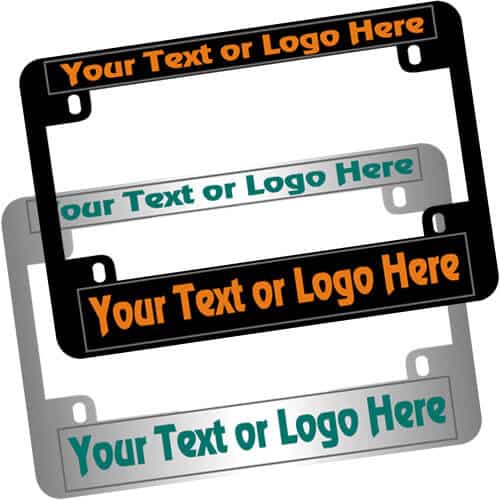 CHROME TEXT your choice CUSTOM PERSONALIZED License Plate Frame COLOR CHOICE
