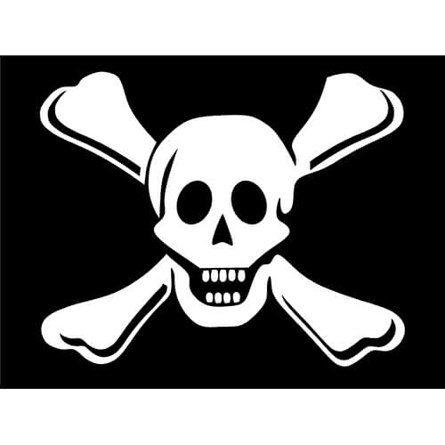 Pirate Skull Crossbones - 12 Vinyl Sticker Waterproof Decal 