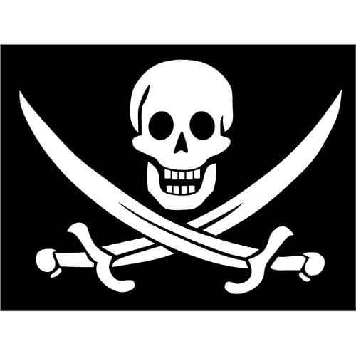 Pirate Flag Swords Decal Sticker - PIRATE-FLAG-DECAL - Thriftysigns