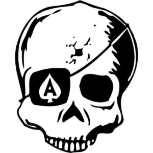 Skull Ace Spades Eye Patch Decal Sticker