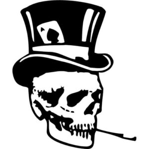 Skull Top Hat Decal Sticker