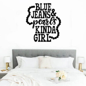 Blue Jeans And Pearls Wall Art Decal