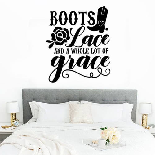Boots Lace Whole Lot Of Grace Wall Art Decal