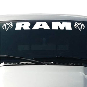 Dodge-Ram-Windshield-Visor-Decal-White