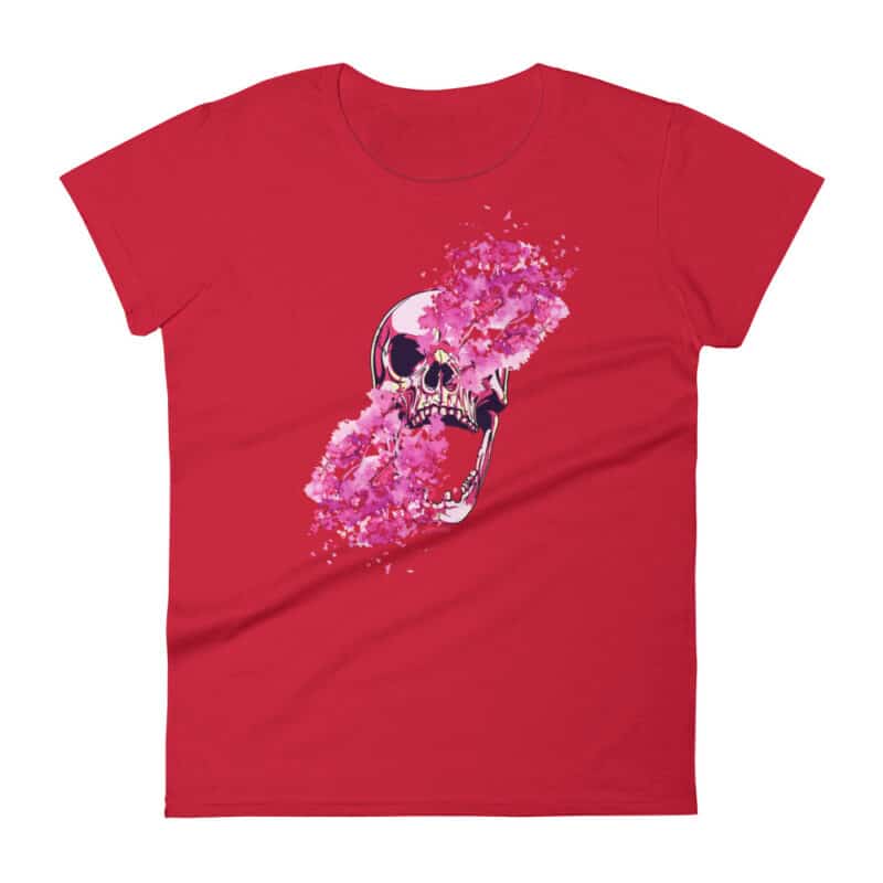 Flower Skull T-shirt Red