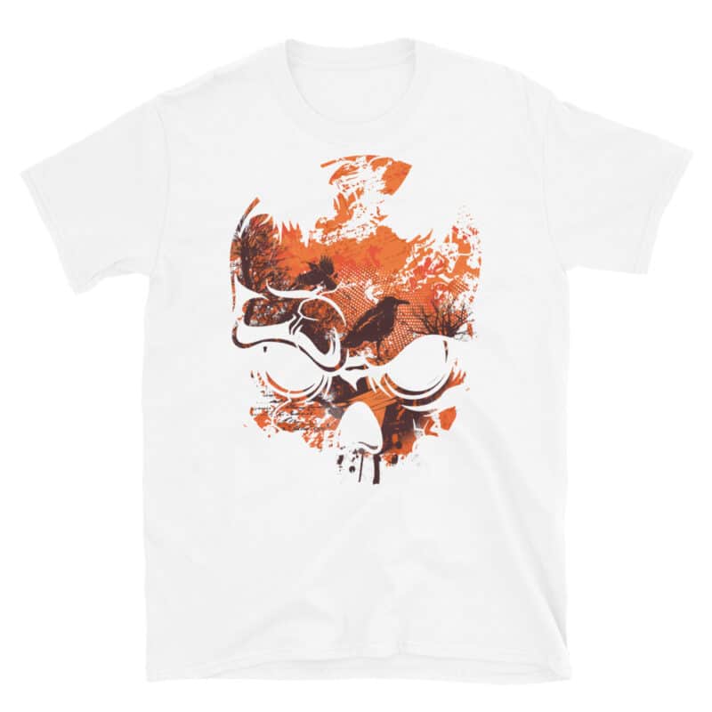 Sunset Grunge Skull T-shirt White