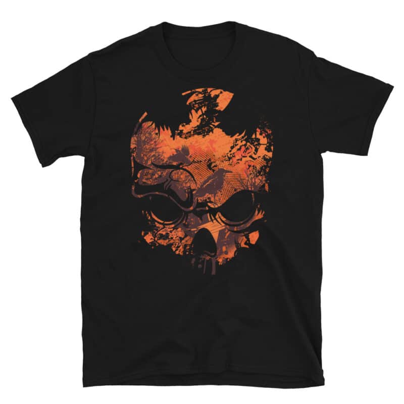 Sunset Grunge Skull T-shirt Black