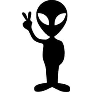 Alien Peace Decal Sticker