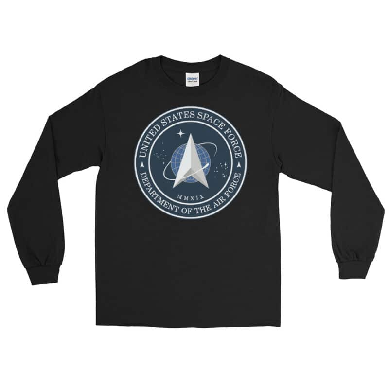 United States Space Force T-shirt Long Sleeve Black