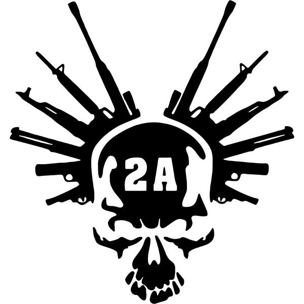 2nd Amendment Guns Skull Decal Sticker