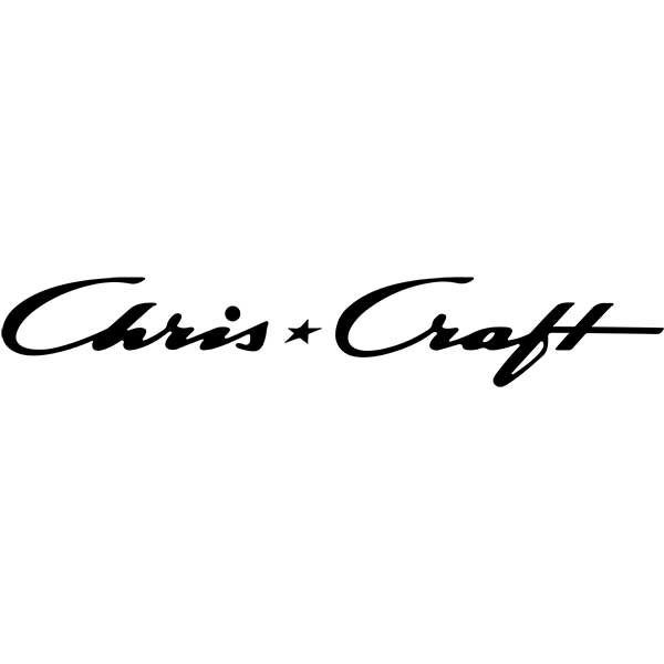 CHRIS CRAFT LOGO SILVER AND BLACK LETTERING  38" X 12"