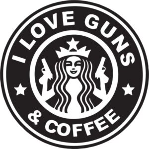 I Love Guns & Coffee Decal Sticker