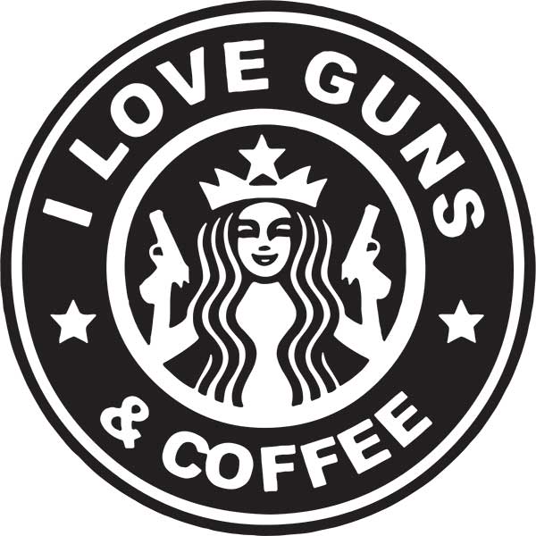 Best Stickers Online - Guns And Coffee Vinyl Sticker