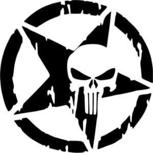 Punisher Skull Star Decal Sticker