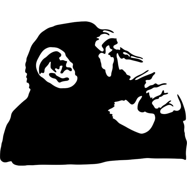 Thinking Monkey Decal Sticker