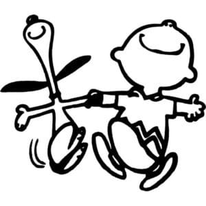 Happy Snoopy Charlie Brown Decal Sticker