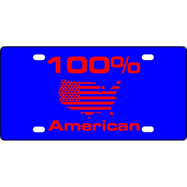 100 Percent American License Plate