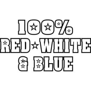 100 Percent Red White Blue Decal Sticker