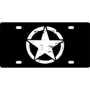 Distressed Jeep Star License Plate