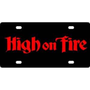 High On Fire Band Logo License Plate