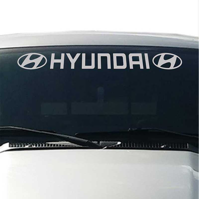 Hyundai Windshield Visor Decal Silver