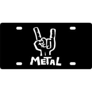 Metal Hand Sign License Plate