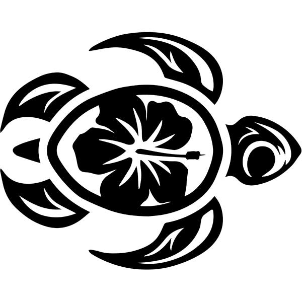 Sea Turtle Flower Decal Sticker