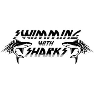 Swimming With Sharks Decal Sticker