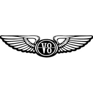 V8 Wings Decal Sticker