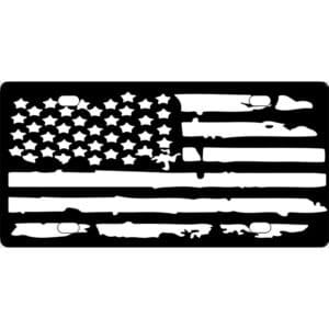 Distressed USA Flag License Plate