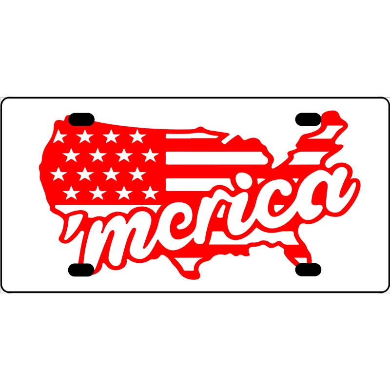 Merica USA Flag License Plate