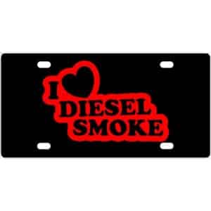 I Love Diesel Smoke License Plate