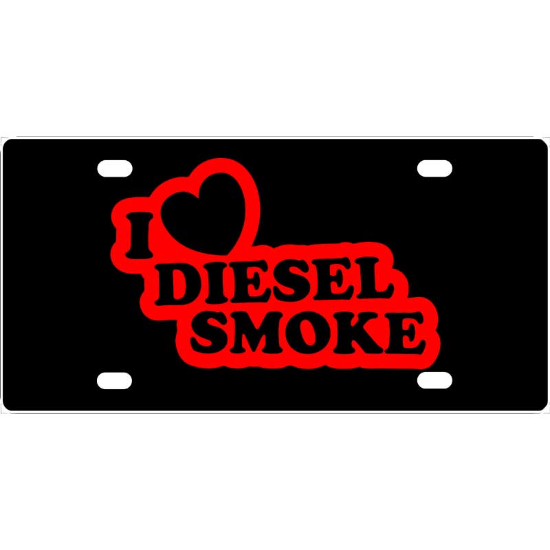 I Love Diesel Smoke License Plate