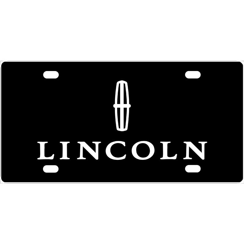 thumbnail image 2 of Black Subdued Steel License Plate Emblem For Lincoln - Vanity Plate Fits Town Car, Continental, Navigator, Aviator 2 of 6