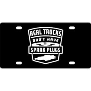 Real Trucks No Plugs License Plate