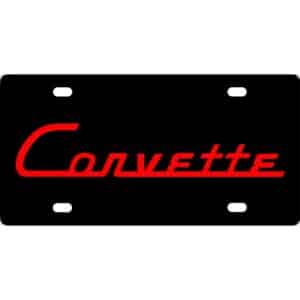 Vintage Corvette Logo License Plate