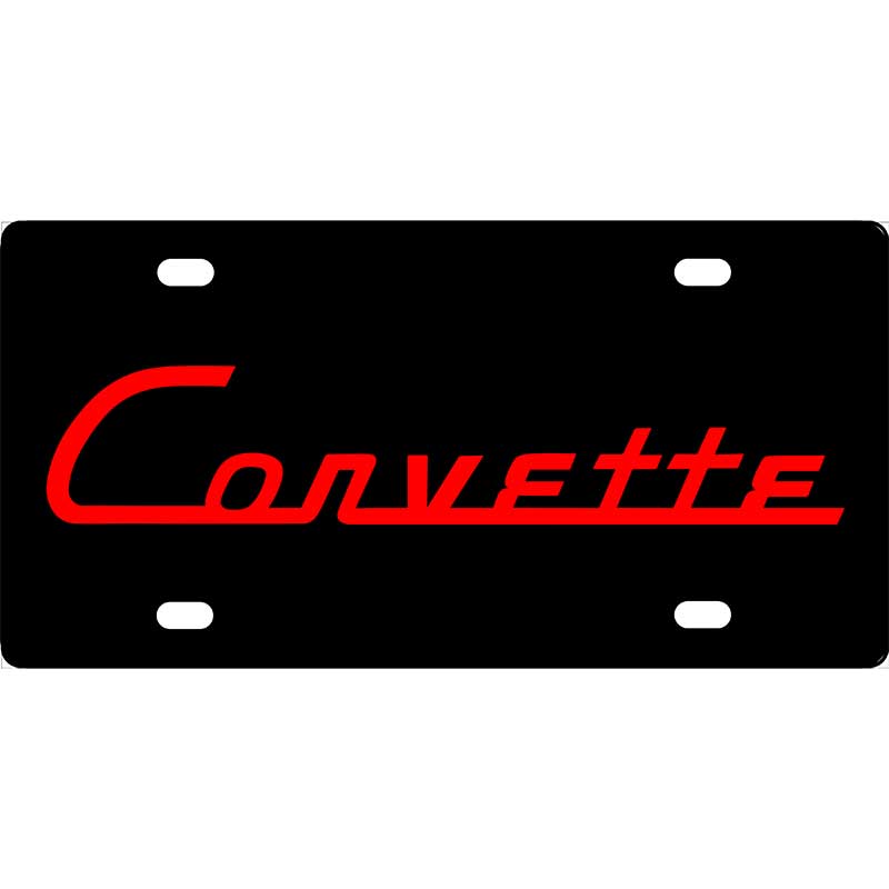 Vintage Corvette Logo License Plate