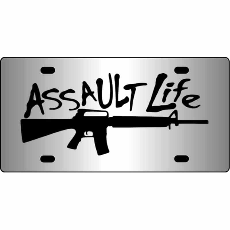 Assault-Life-Gun-Mirror-License-Plate