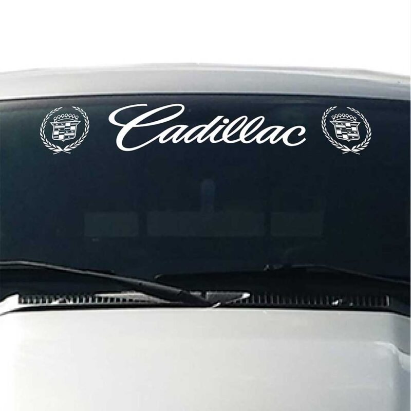 Cadillac-Windshield-Visor-Decal-White