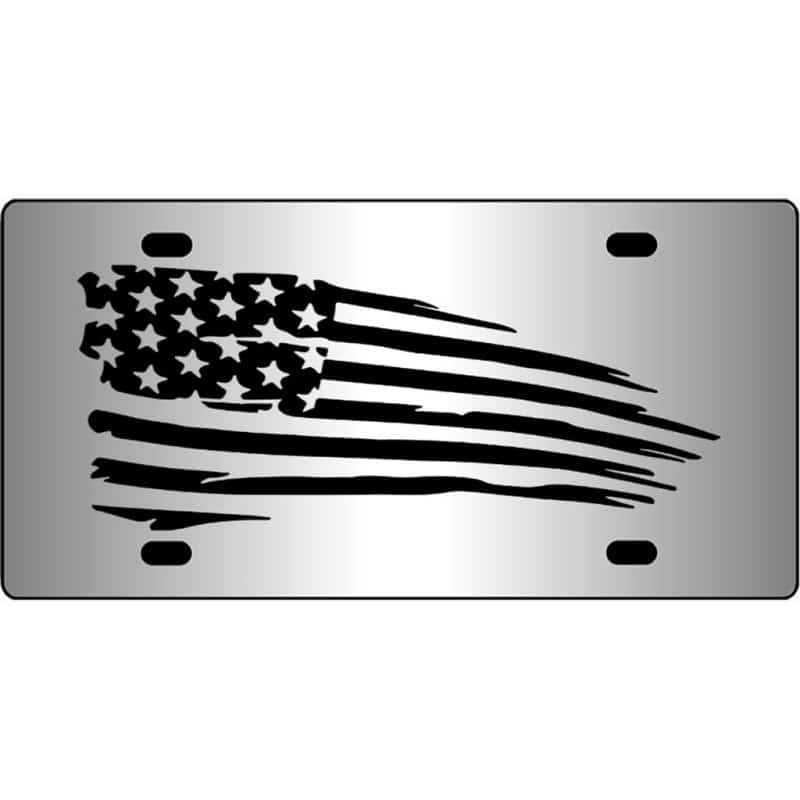 Distressed-American-Flag-Mirror-License-Plate