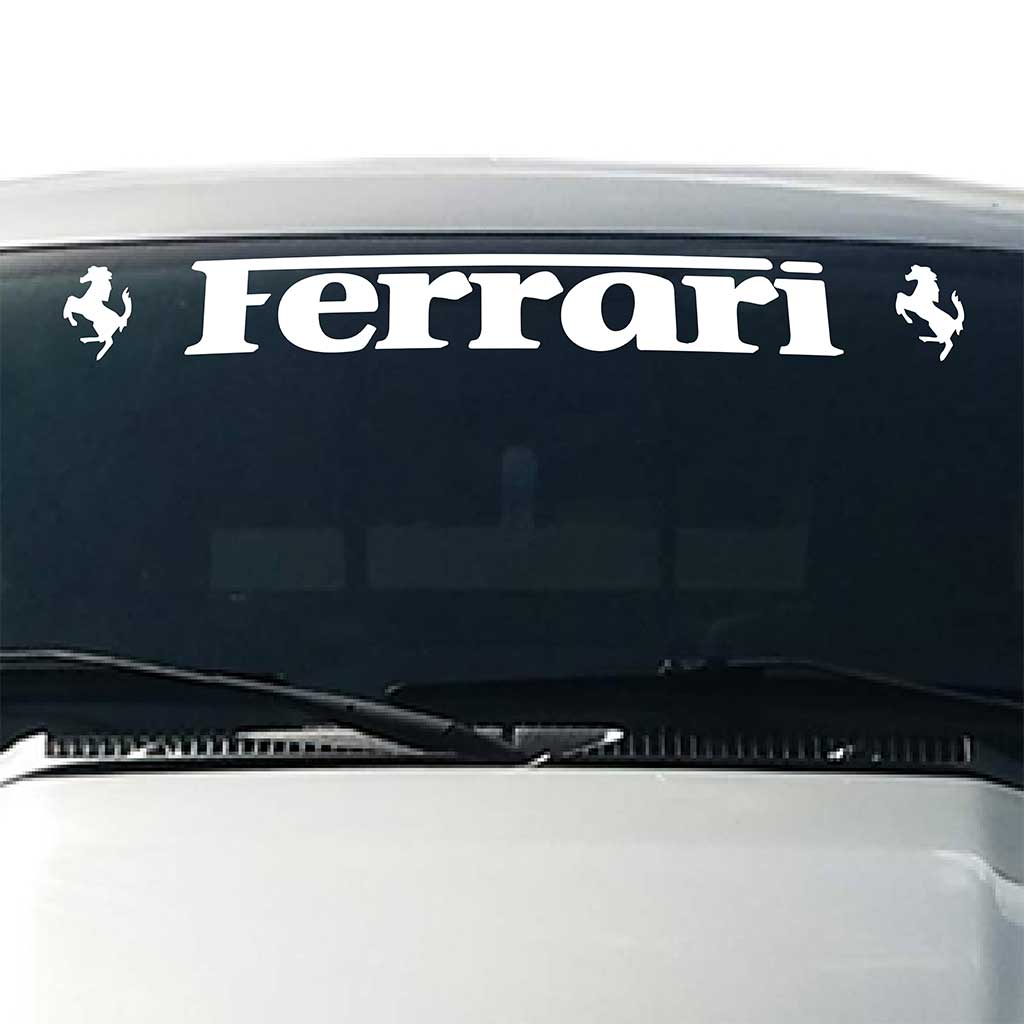 Ferrari-Windshield-Visor-Decal-White