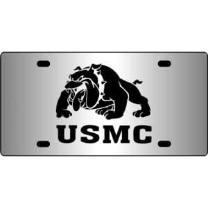 USMC-Bulldog-Mirror-License-Plate