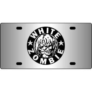 White-Zombie-Band-Logo-Mirror-License-Plate